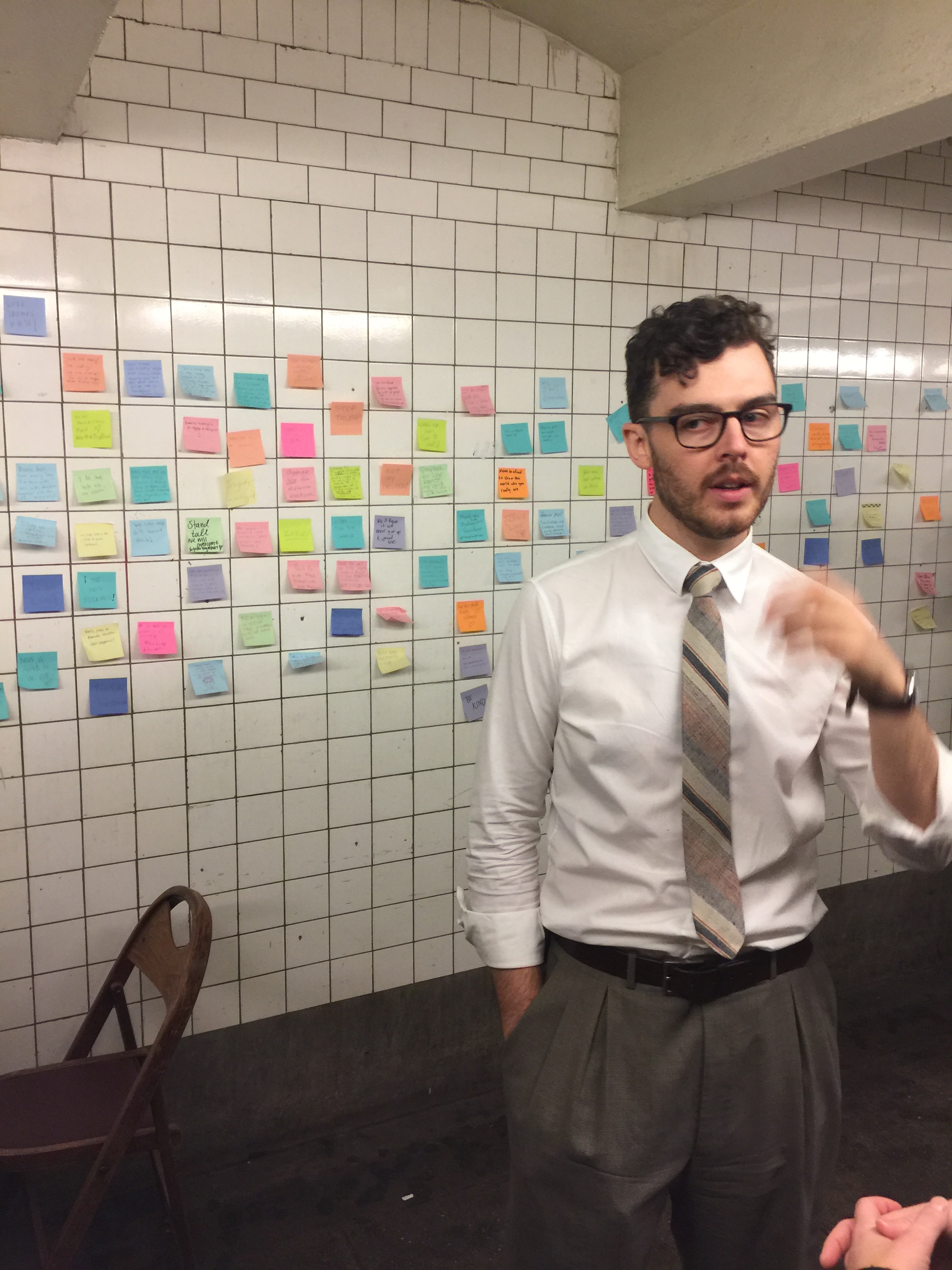 Pictured: Matthew Chavez, who organized the "subway therapy" project
